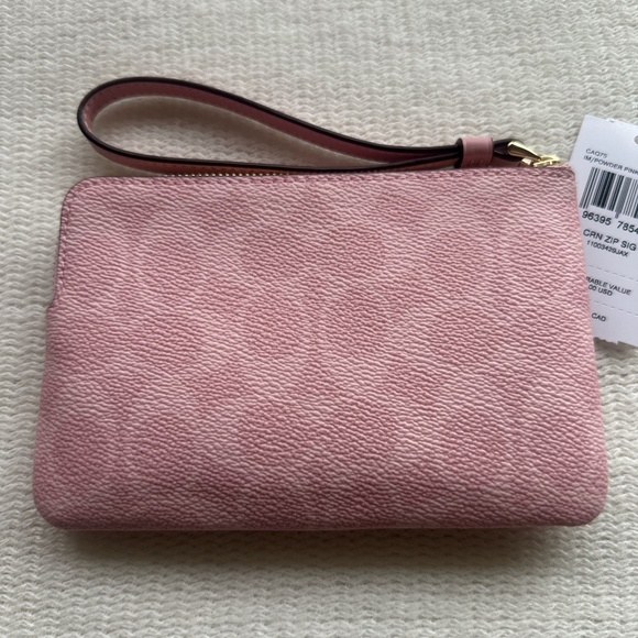 🩷 coach Corner Zip Wristlet In Signature Canvas 🎀 - Picture 5 of 7